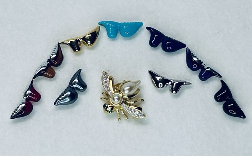 Vintage Joan Rivers Classic Collection Brosche 10 Körper austauschbare Biene Anstecknadel 3614
