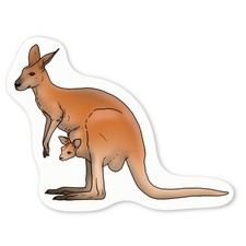 Aufkleber Sticker "Känguru & Joey" (DW035421)