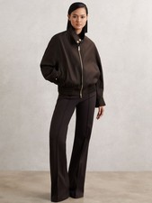 Reiss Womens Wool Bomber Jacket in Brown