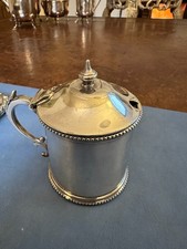 antique silver plated mustard pot