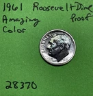 1961-P Roosevelt Dime 10c Gem Proof Amazing Purple Green Toning
