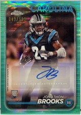 Jonathon Brooks 43/199 Rookie Autograph Aqua Topps Chrome Football 2024