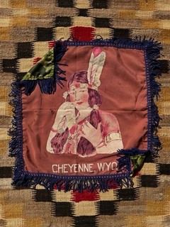 Vintage WW2 wwii Silk Souvenir Paratrooper Flocked Indian Parachute Camo Pillow