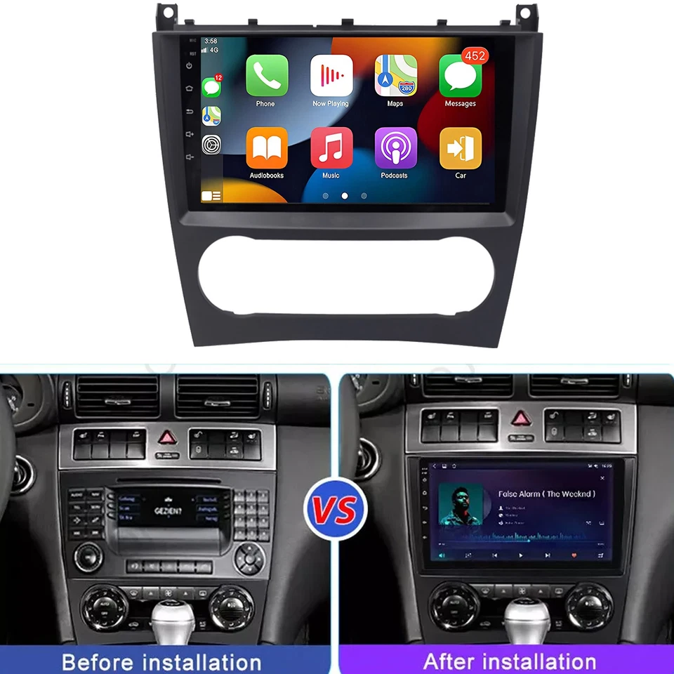 2+64GB Android 15 Carplay Para Mercedes Benz Clase C W203 W209 Radio Coche GPS Navegación Foto 2 de 4
