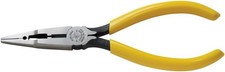 Klein Tools VDV026-049 Crimping Long Nose Pliers With Curved Handles, Grooved Ja