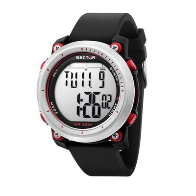 SECTOR EX-38 Digitale Herrenarmbanduhr Schwarz 45MM ABS/Silikon (R3251546002)