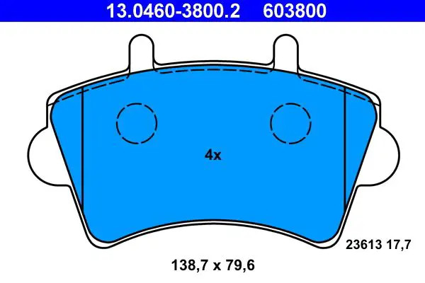 Set di pastiglie freno ATE 13.0460-3800.2, anteriore - Immagine 2