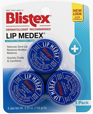 Blistex Lip Medex Lip Balm Jar 3 Pack 0.25 oz Each Cooling SPF 15