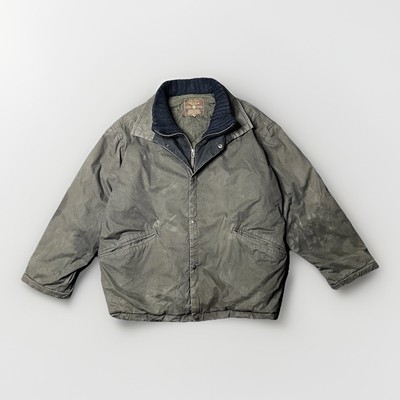 Pull & Bear Quilted Vintage parka heavy outdoor jacket Zipper coat men size XL