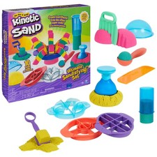 , Ultimate Sandisfying Set with 2lbs Play Sand Pink, Yellow  Teal , 10 Tool...