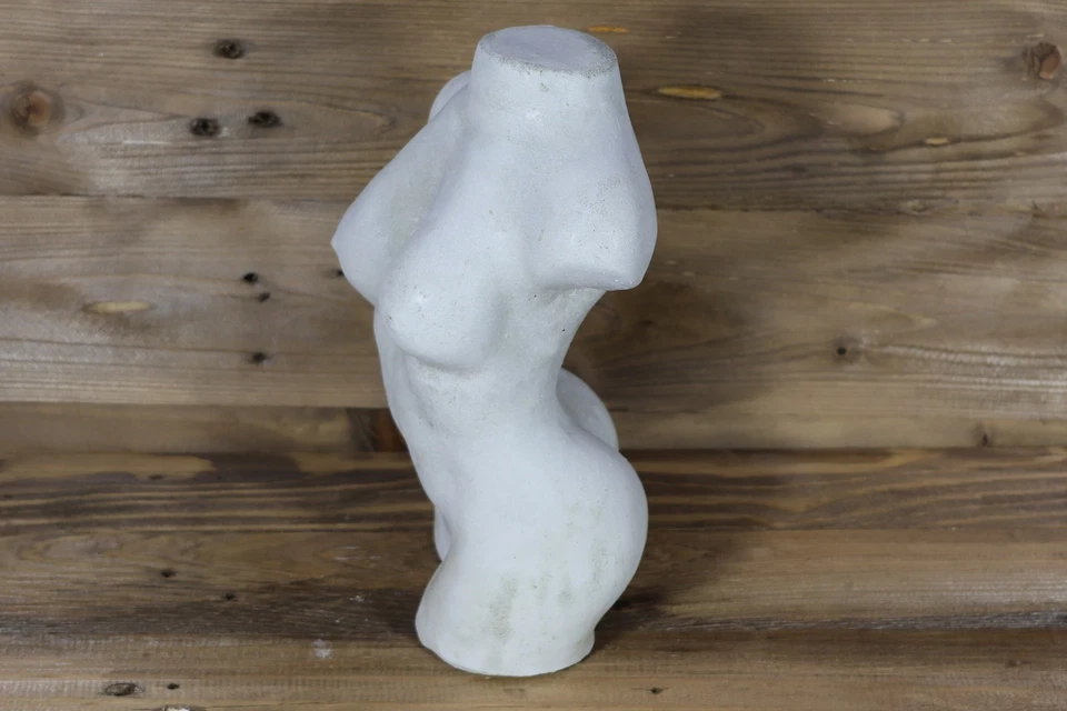 Estatuilla desnuda de dama de 9" de alto con escultura de hormigón torso femenino Foto 3 de 4