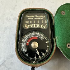 VTG WESTON MASTER II UNIVERSAL EXPOSURE LIGHT METER MODEL 735 W/ LEATHER CASE
