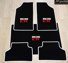 Autoteppich Kofferraummatte für Peugeot 205 CTi sw weiss rot weiss Velours 5tlg.