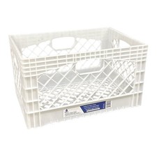 24 QT Milk Crate White Heavy Duty Plastic Storage Container