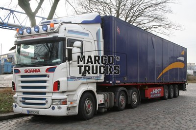 Truck photo Scania R500 Box semitrailer Germany white Scania KINGSGROD TR #c4ap