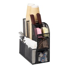 Mind Reader Countertop Organizer 10 Compartment Caddy Metal Black