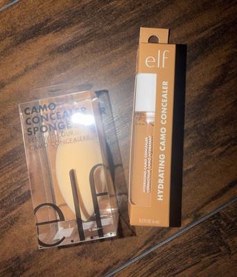 e.l.f. Hydrating Concealer Medium Beige+ Makeup Sponge