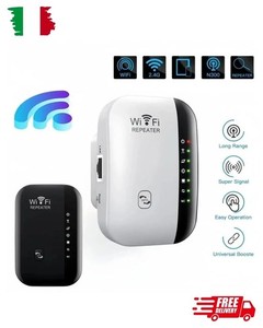 Ripetitore WiFi Wireless 300Mbps 2.4GHz Range Extender Amplificatore di Segnale