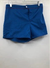 American Vintage Blue 70s Elastic Waist Polycotton Hippie Summer Mom Shorts Sz L