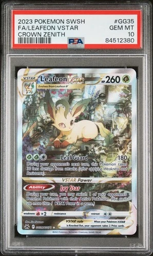Leafeon VSTAR GG35/GG70 SWSH: Crown Zenith: Galarian Gallery PSA 10