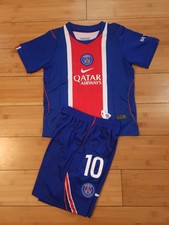 kids blue Paris jersey soccer kit (size 22)