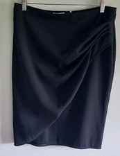 Moschino Cheap And Chic Black Asymmetric Side Ruched Pencil Skirt US 12