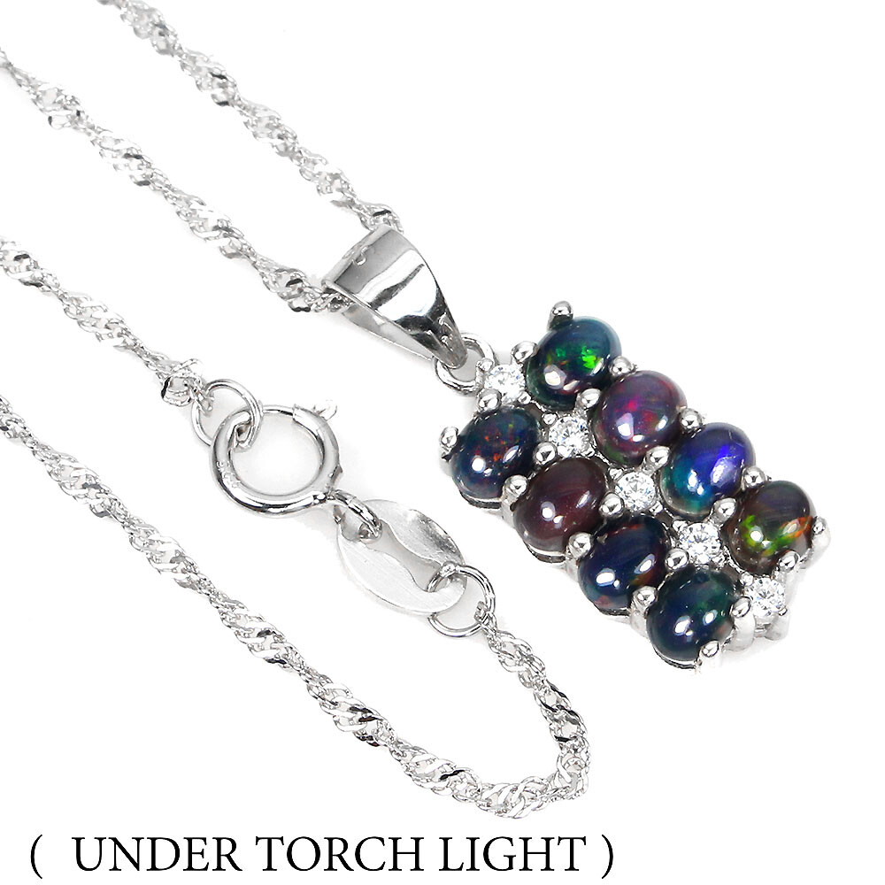 925 Sterling Silver Necklace Oval Black Opal 4x3mm Cz Gemstone Jewelry