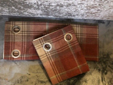 NEXT RED STIRLING CHECK WOVEN EYELET FULLY LINED CURTAINS 117 X 137 CM (46X54")