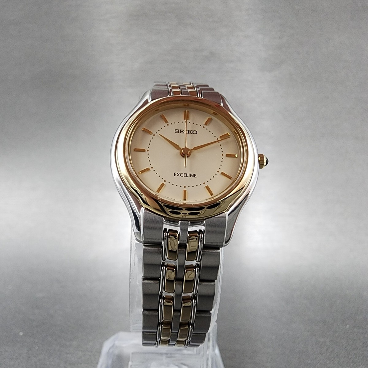 Seiko Exceline Watch Women 24mm Cream Dial Two Tone Round Seiko Exceline Watch Women 24mm Cream Dial Two Tone Round
