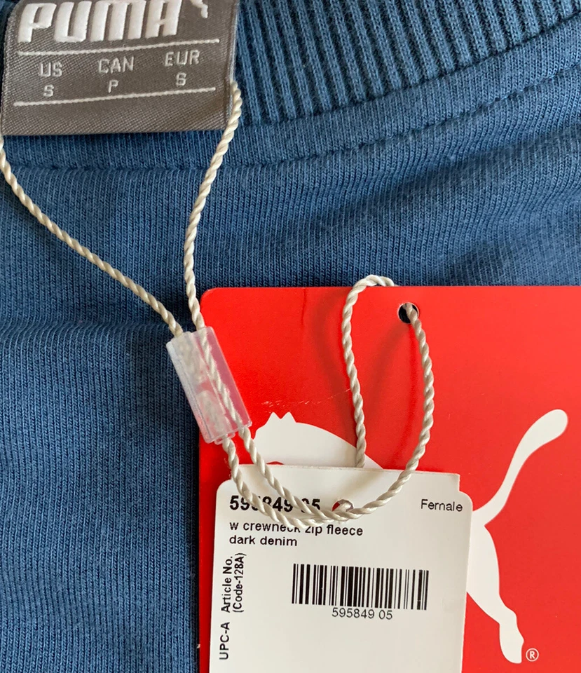 Sudadera para mujer Puma cuello redondo pequeña S denim oscuro precio de venta sugerido por el fabricante 72 595849 USD nueva con etiquetas Foto 3 de 3