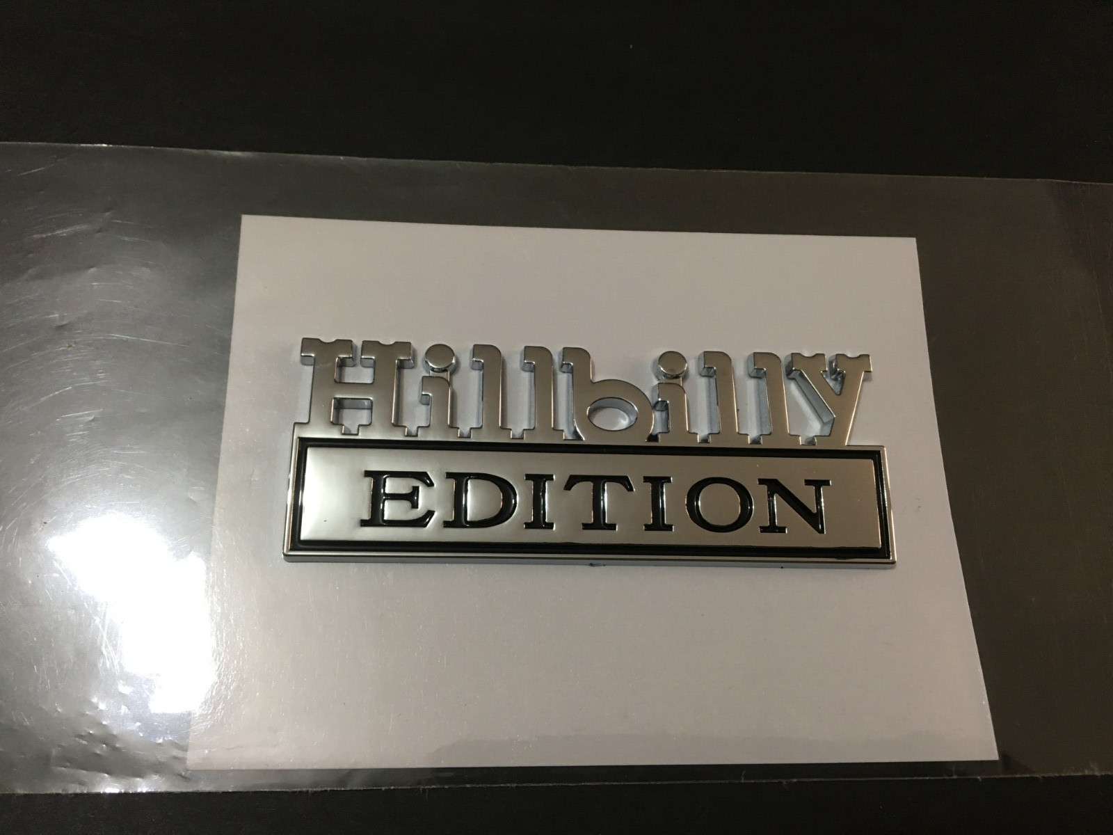 6pcs HILLBILLY EDITION Parts Chrome Black EMBLEM Badge