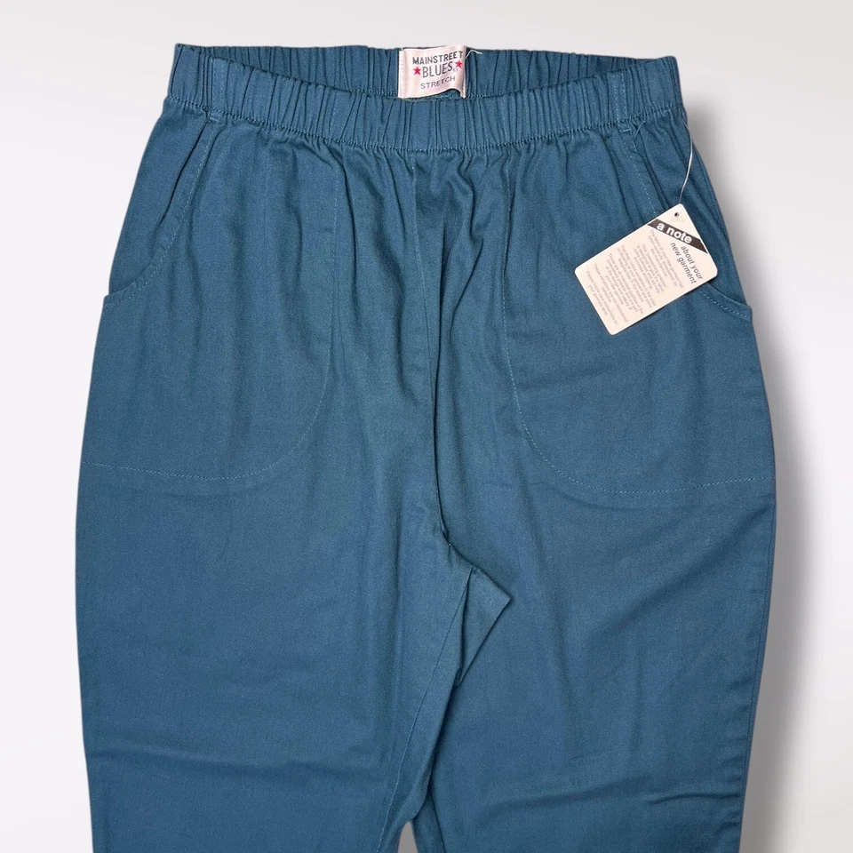 NWT Mainstreet Blues High Rise Pants Stretch Teal Elastic Waist Size 14W - Image 2 of 4