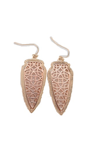 Women Hook Earring Rose Gold Color Metal Arrowhead Viking Hunter Fashion Jewelry - Picture 4 of 12