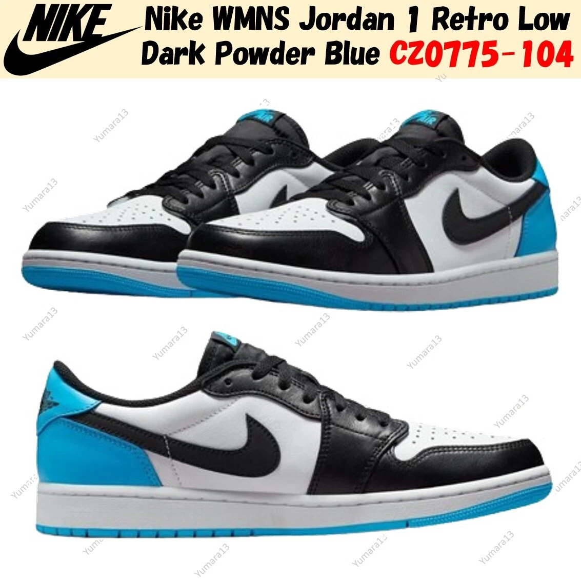 Nike WMNS Jordan 1 Retro Low Dark Powder Blue CZ0775-104 Women's