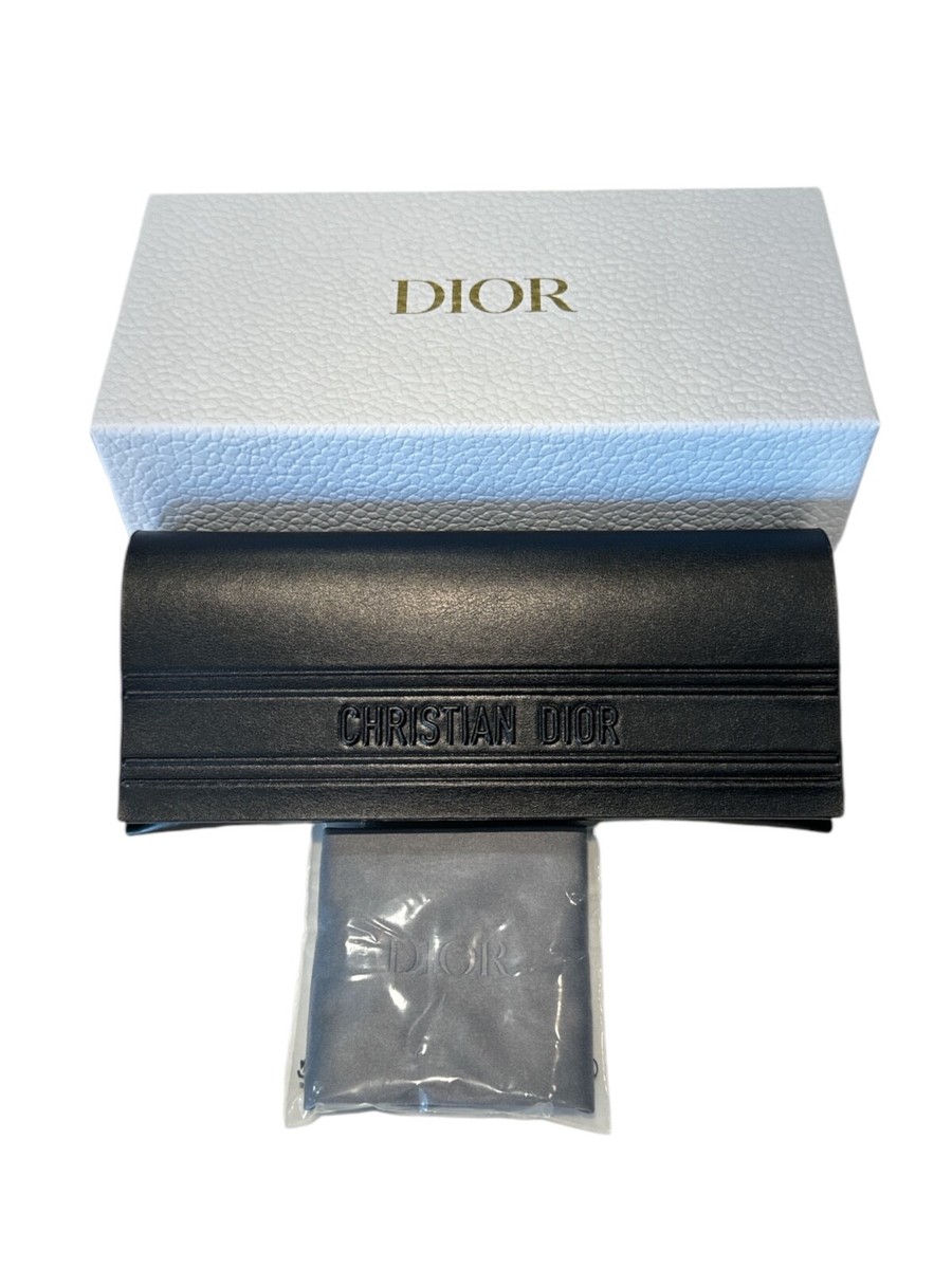 dior ケース NEW DIOR MEDIUM BLACK HARD SUNGLASSES CASE WITH CLOTH & CARDS. 100