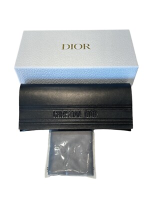Dior Sunglasses Eyeglasses Medium Leather Black Set Case Cloth Box