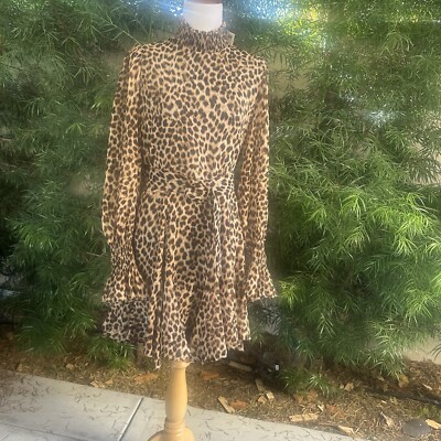 Zara Leopard Print turtleneck dress XXL