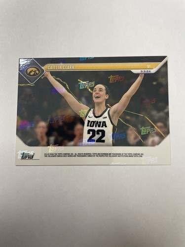 Caitlin Clark 2023-24 Topps Now Bowman U #61 NCAA All-Time Scoring Iowa - Bild 2 von 2