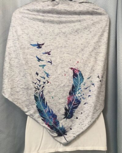 Benka Women Feather Print Boho Scarf Shawls Wraps Winter Warm Native American - Picture 10 of 21