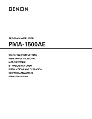 Bedienungsanleitung-Operating Instructions für Denon PMA-1500 AE 