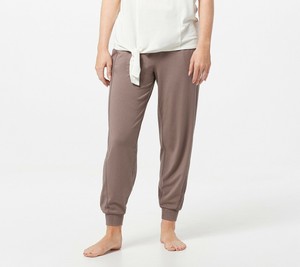 A365604 AnyBody Cozy Knit Ribbed Jogger Pants SMOKEY TAUPE L-259 | eBay