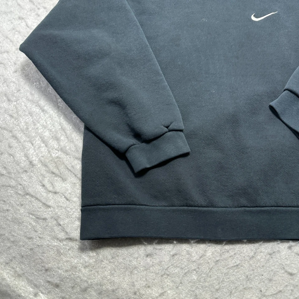 复古 90 年代耐克经典运动衫黑色抓绒圆领女式 L 码 — 第 2/4 张图片