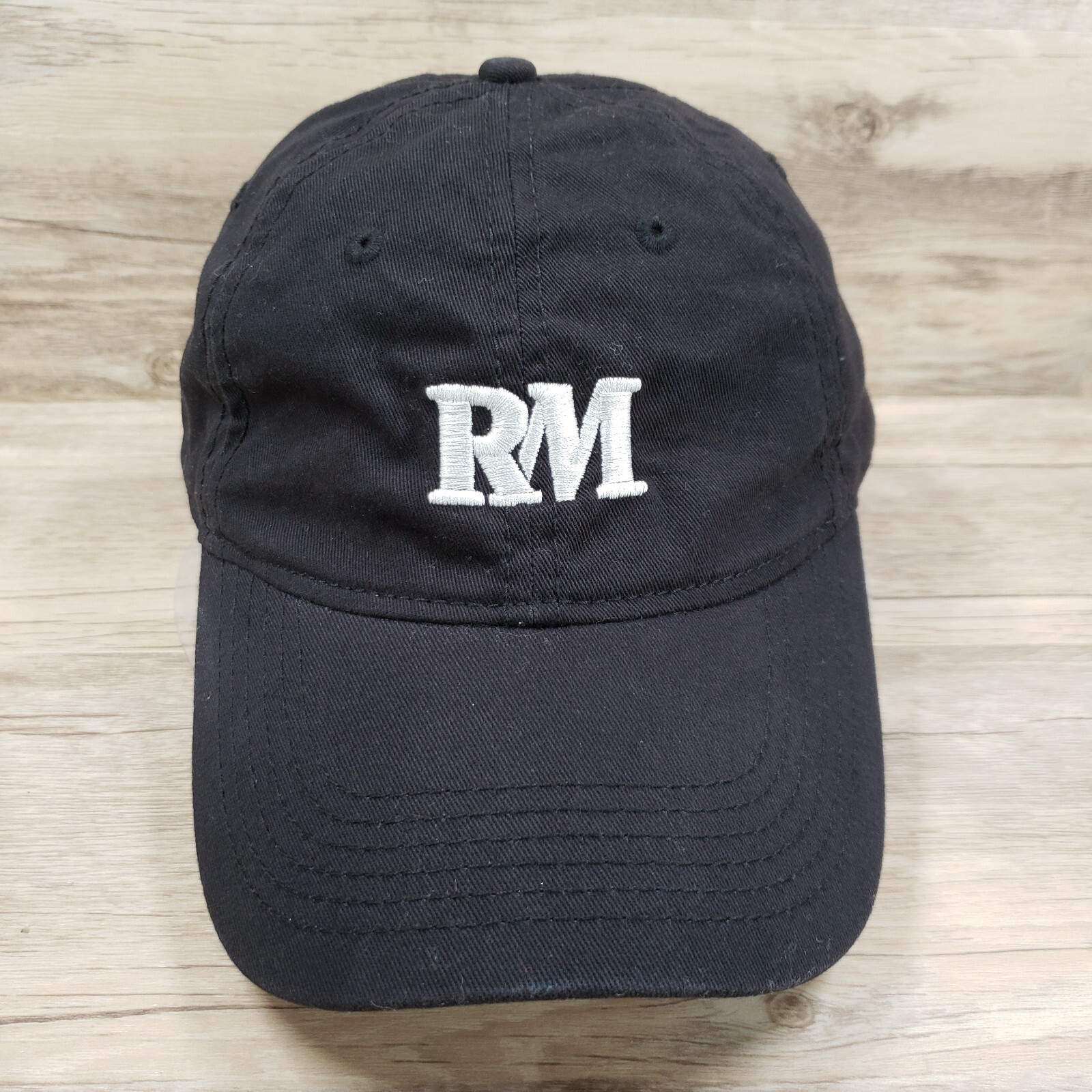 RM Hat Cap Strap Back Initials Logo Black Cotton … - image 1