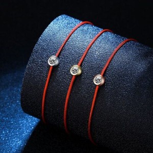 Authentic 0.3CT Moissanite Bubble Lucky Rope Bracelet 925 Silver Pass Tester Plated Gold