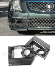 For 09-15 Cadillac CTS-V | GM Style CARBON FIBER Front Fog Light Grille Cover