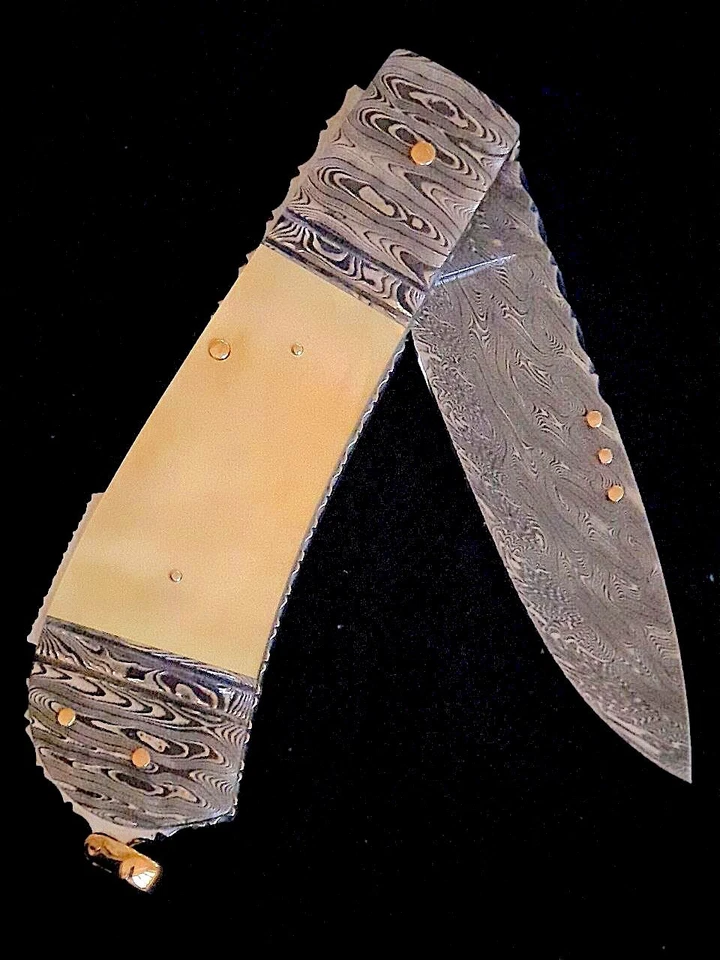 Kaj Embretsen Damascus Lockback Custom Pocket Knife - Bild 2 von 4