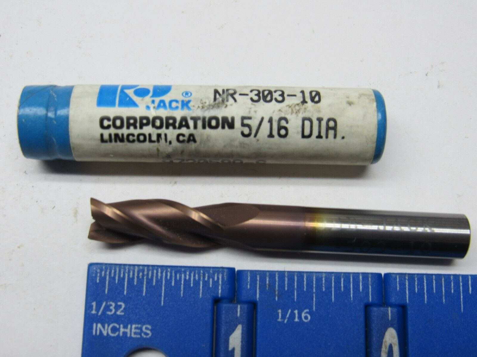 ROBB JACK 5/16" 3-FLUTE CENTER CUTTING SOLID CARBIDE COATED END MILL