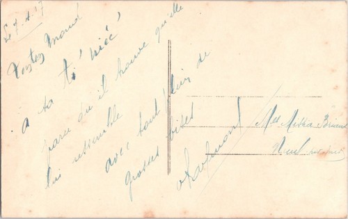 Französische frühe 1900er RPPC handkolorierte Echtfoto Postkarte schönes Mädchen Blumen - Bild 2 von 2