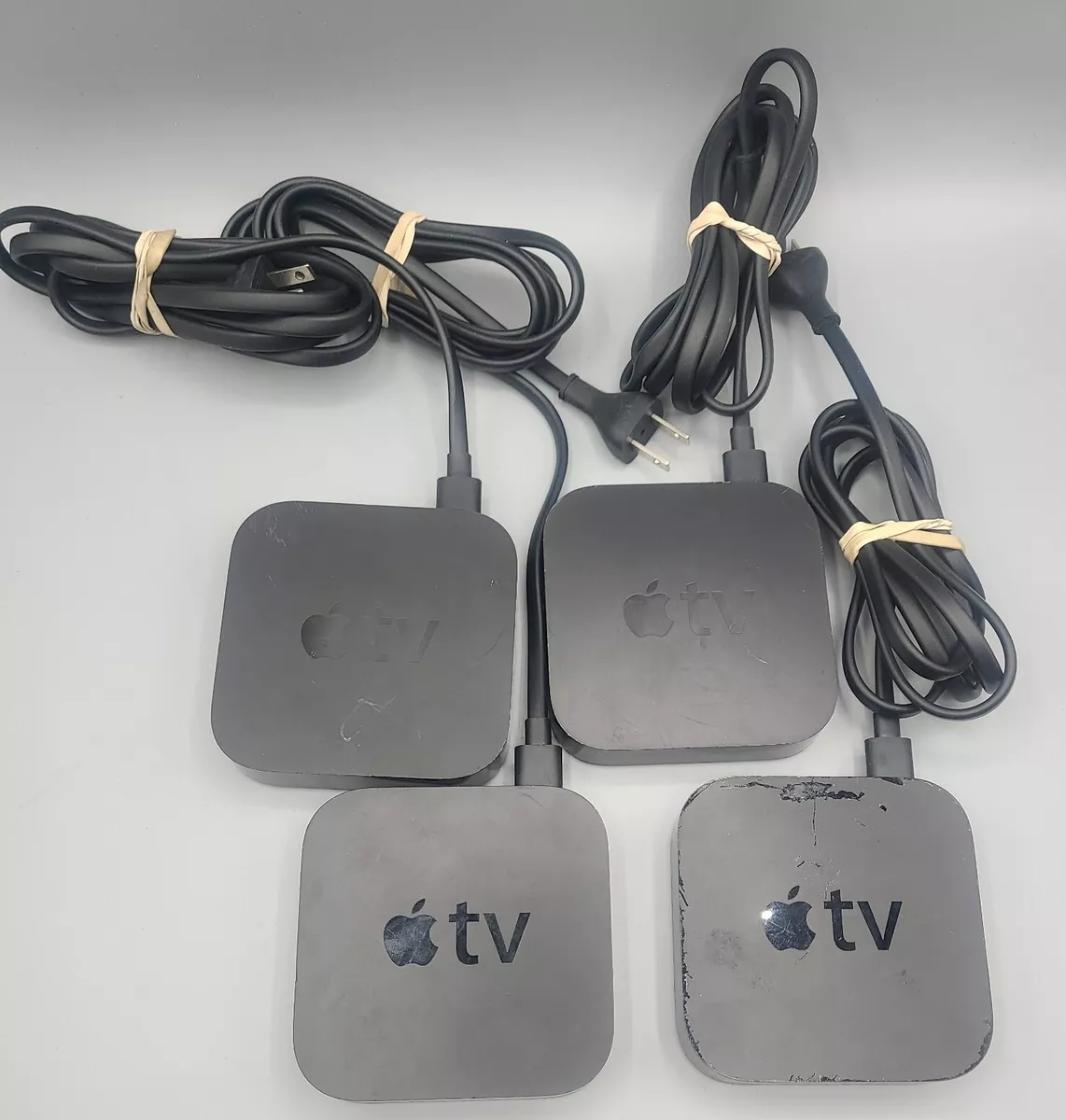 Lot of 4 Apple TV 3rd Gen (2) &amp; A1427 Media &amp; power cables |