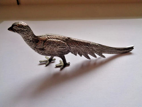Pewter Peahen Vintage cast metal Figurine 5x0.7x2ins Weight 82g Used - Afbeelding 14 van 18